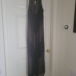Apt. 9 Black Sheer-Striped V-Neck Maxi Dress